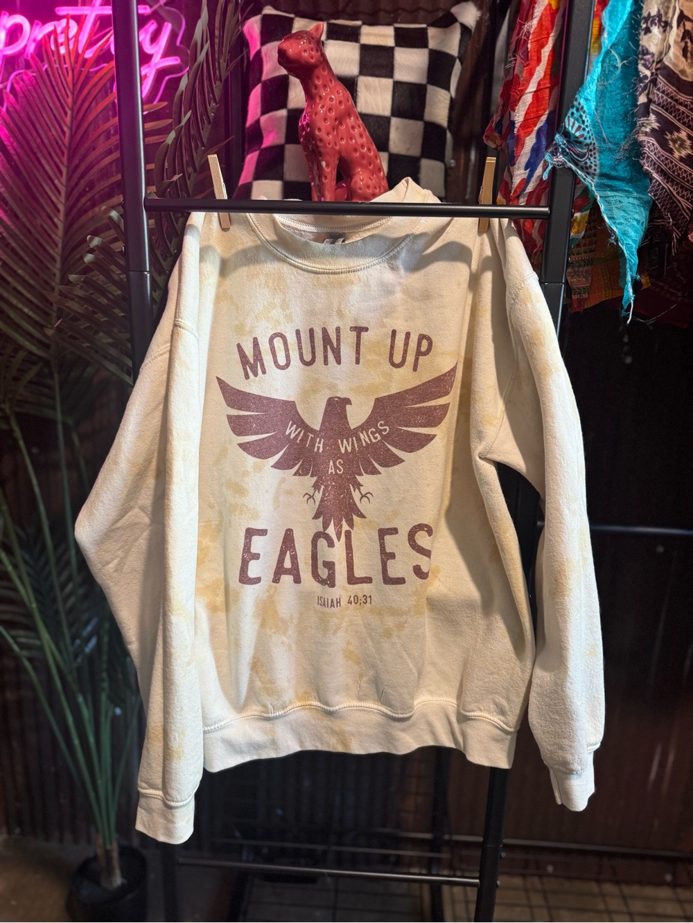 Cream 'Mount Up Eagles' Graphic Sweatshirt